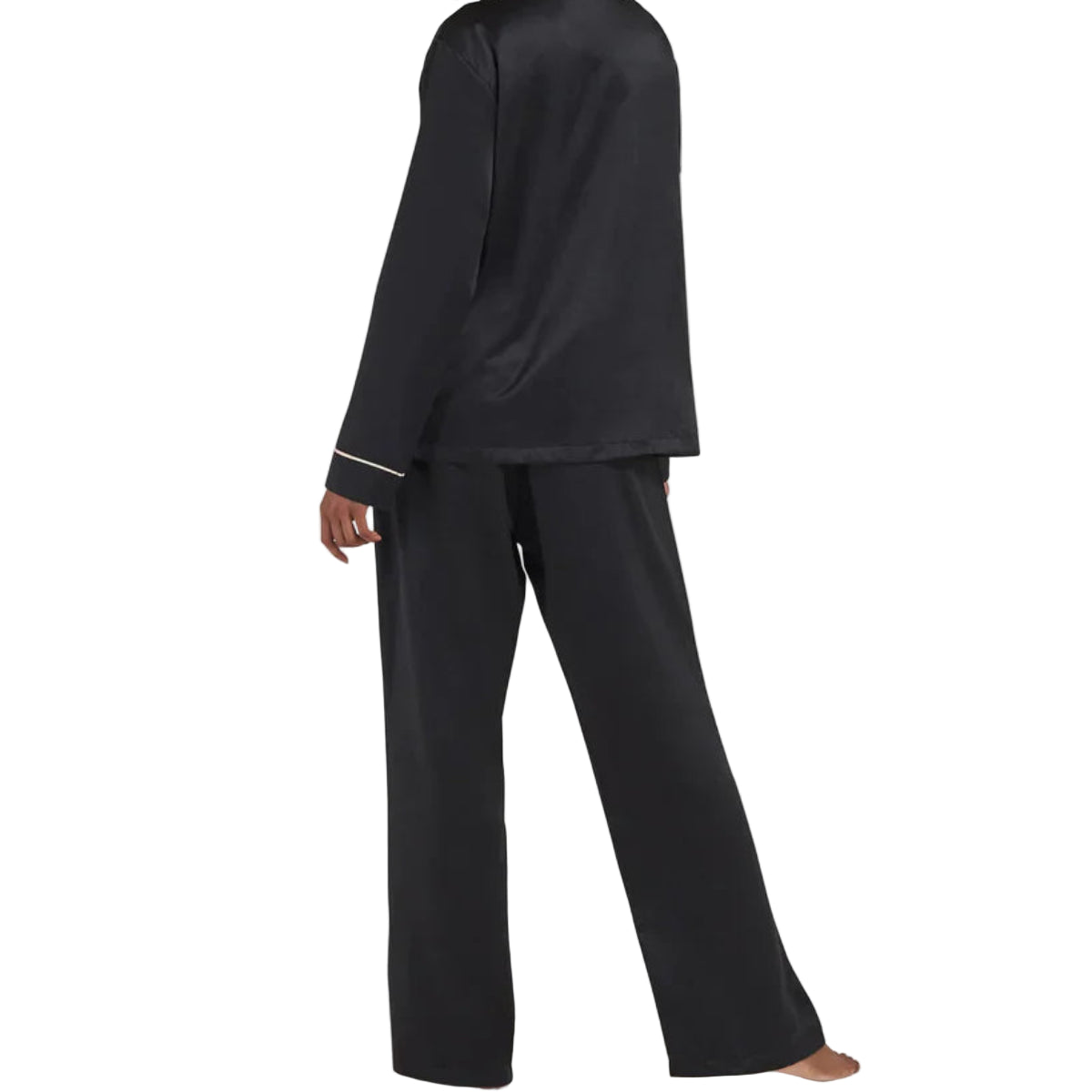 Bluebella Claudia Satin Pajama Set in Black Rear View