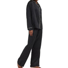 Bluebella Claudia Satin Pajama Set in Black Side View