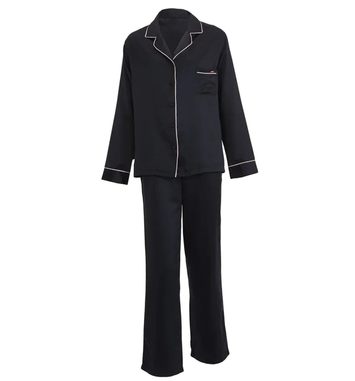 Bluebella Claudia Satin Pajama Set in Black Stock View