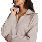 Spanx Air Essentials Half Zip in French Grey Close