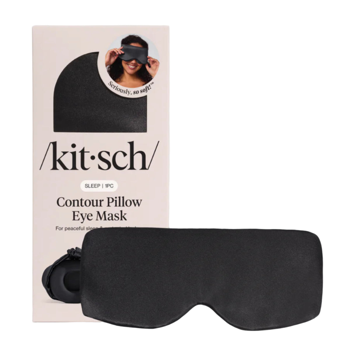 Black contour pillow eye mask Kitsch