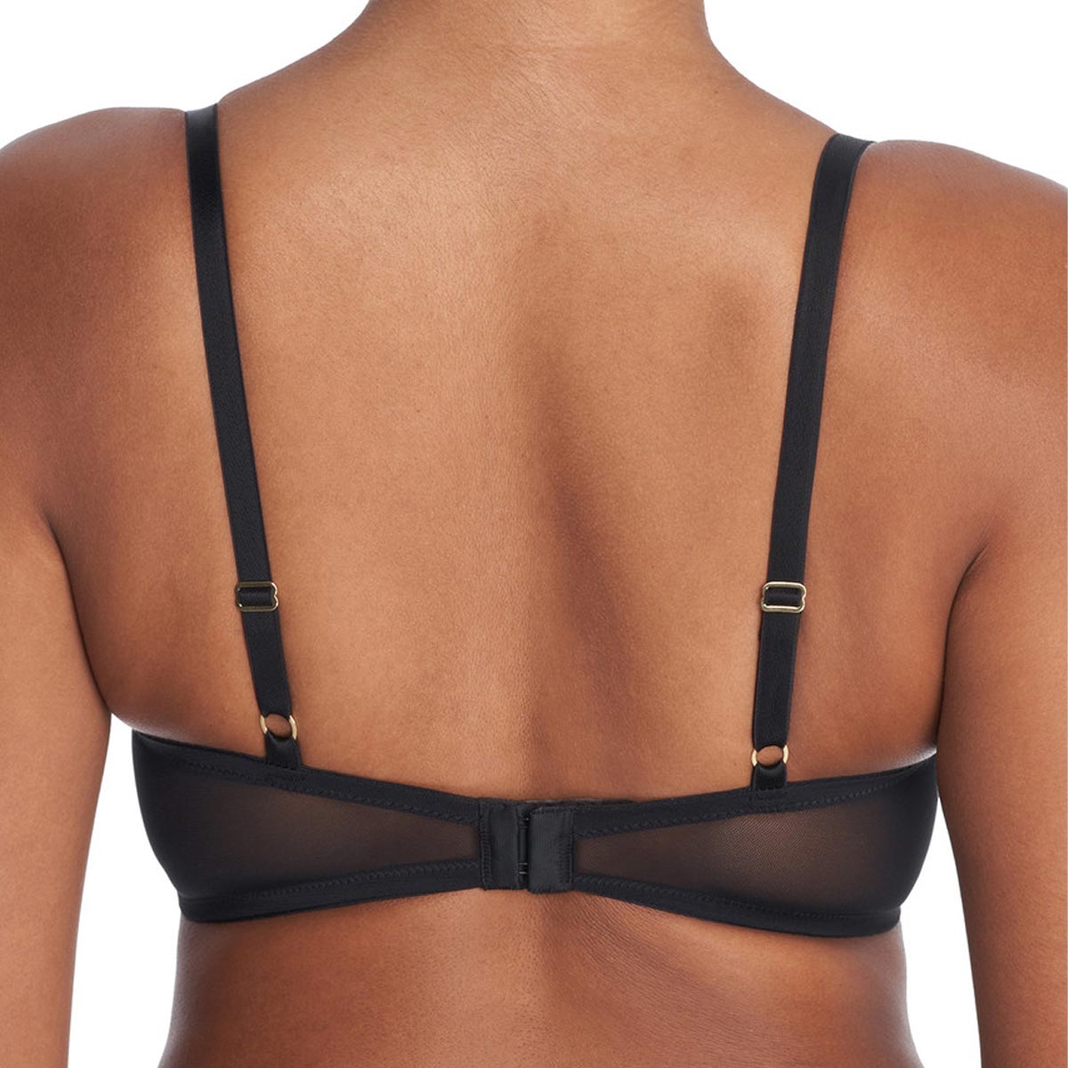 Natori Flora Contour Underwire T-Shirt Bra in Black & Light Mocha Back View