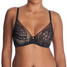 Natori Flora Contour Underwire T-Shirt Bra in Black & Light Mocha Front View
