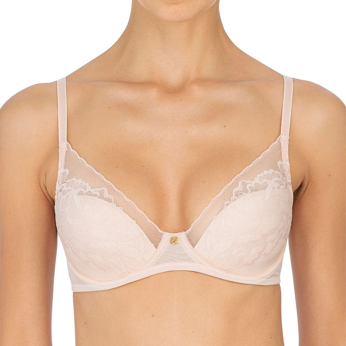 Natori Flora Contour Underwire T-Shirt Bra in Cameo Rose & Cashmere Front View
