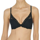 Feathers Contour Plunge T-Shirt Bra in Black Front View