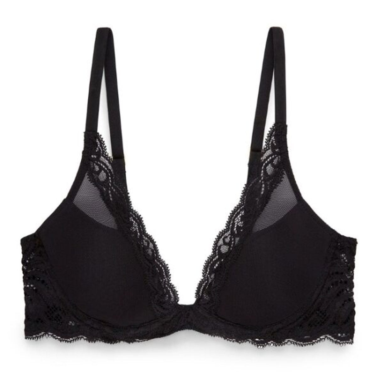 Feathers Contour Plunge T-Shirt Bra in Black Stock View