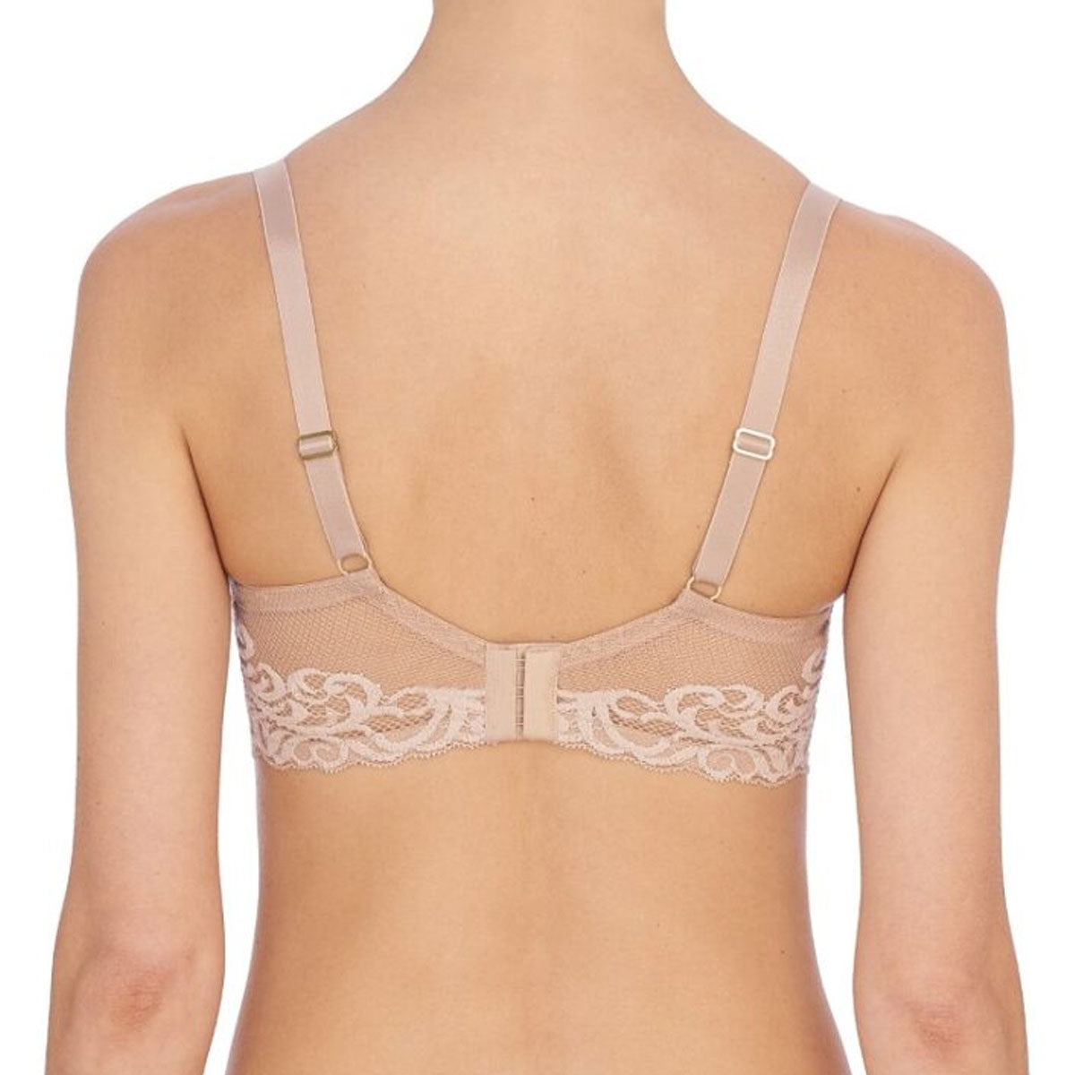 Natori Feathers Contour Plunge T-Shirt Bra in Cafe Beige Back View