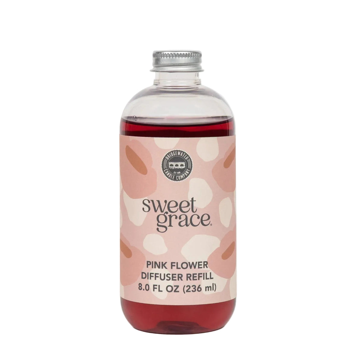 Sweet Grace Pink Flower Diffuser Refill bottle on a white background