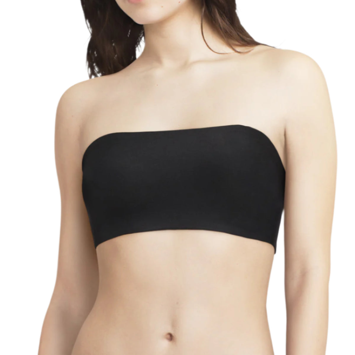 Chantelle Softstretch Padded Bandeau Strapless Bra in Black Front View