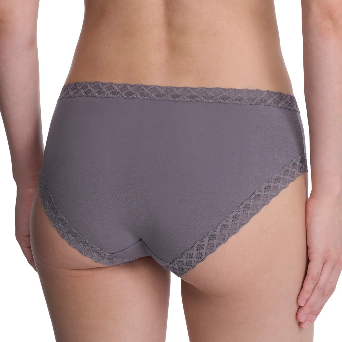 Natori 156058 Bliss Girl Brief Panty in Nickel Gray Front View