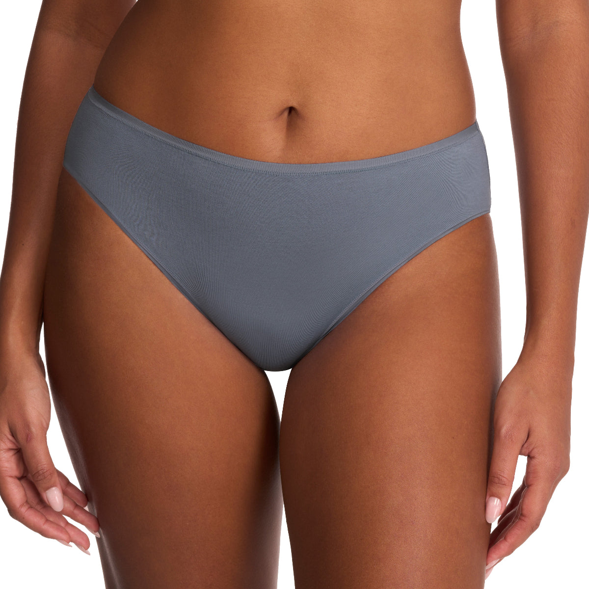 Natori Bliss Bare Cotton Hipster Brief Panty in Country Blue Front View