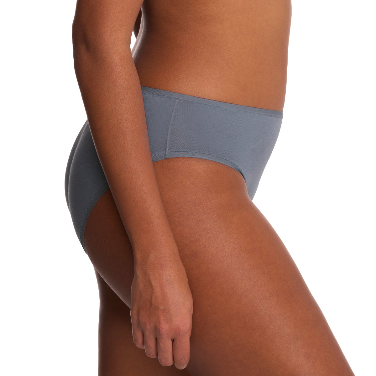 Natori Bliss Bare Cotton Hipster Brief Panty in Country Blue Side View