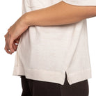 P.J. Salvage Jammie Essentials Short Sleeve Top in Oatmeal Close Side View