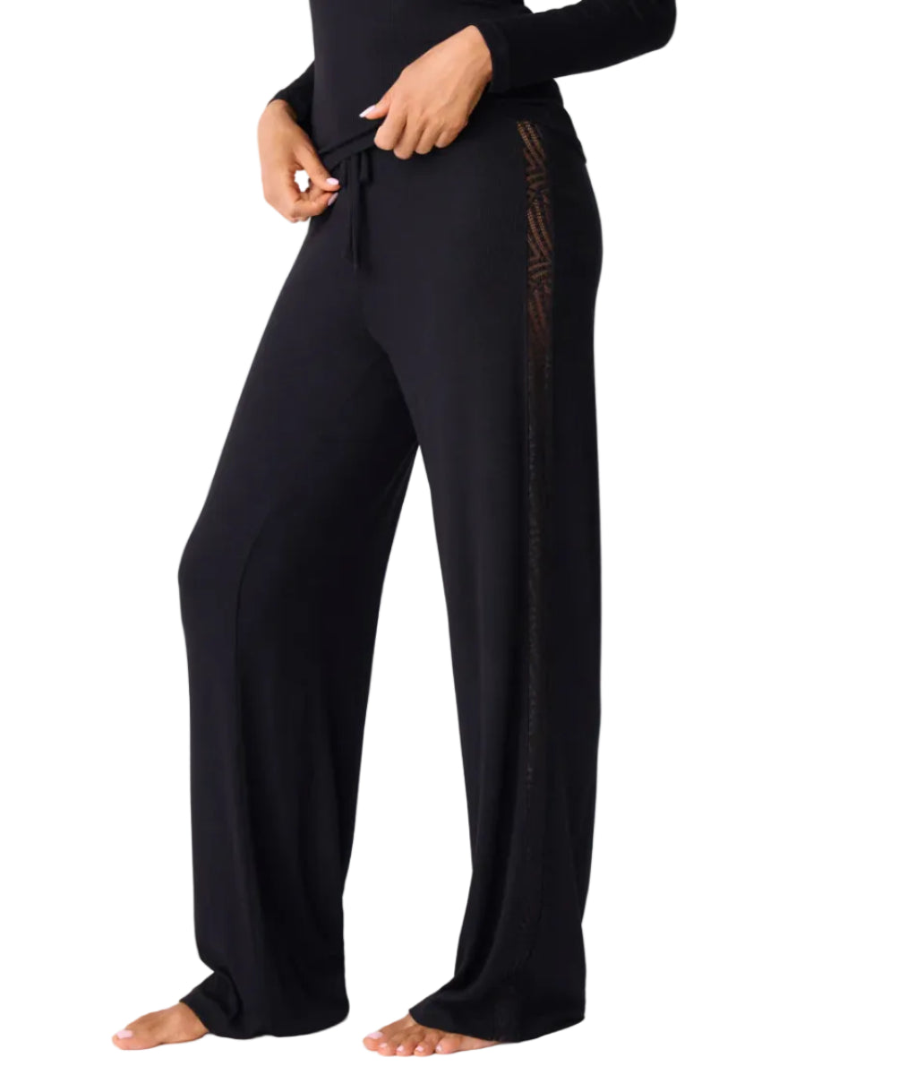P.J. Salvage Lacey Basics Lounge Pants in Black Side View