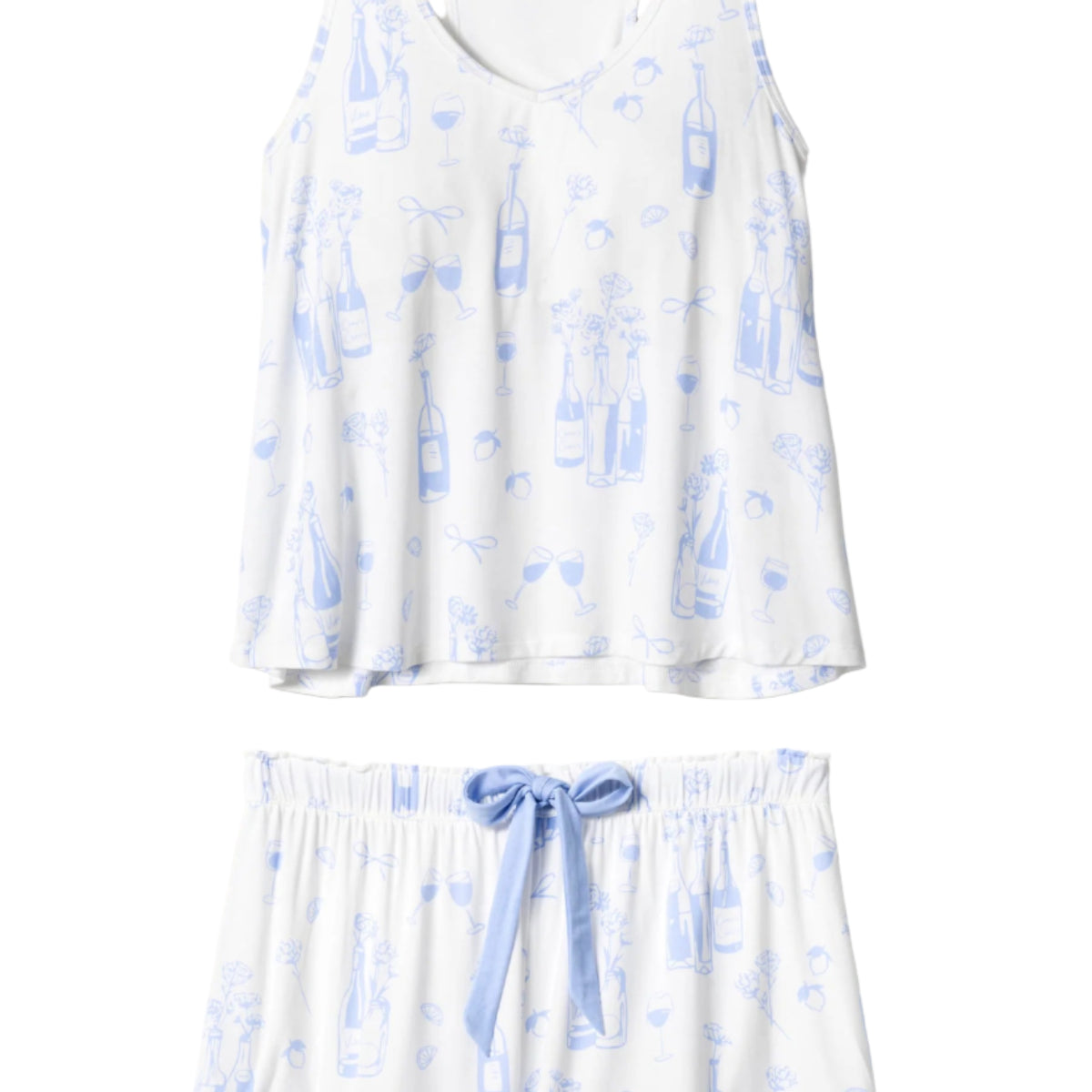 PJ Salvage Parisian Dreams Pajama Short Set in Ivory White Stock View