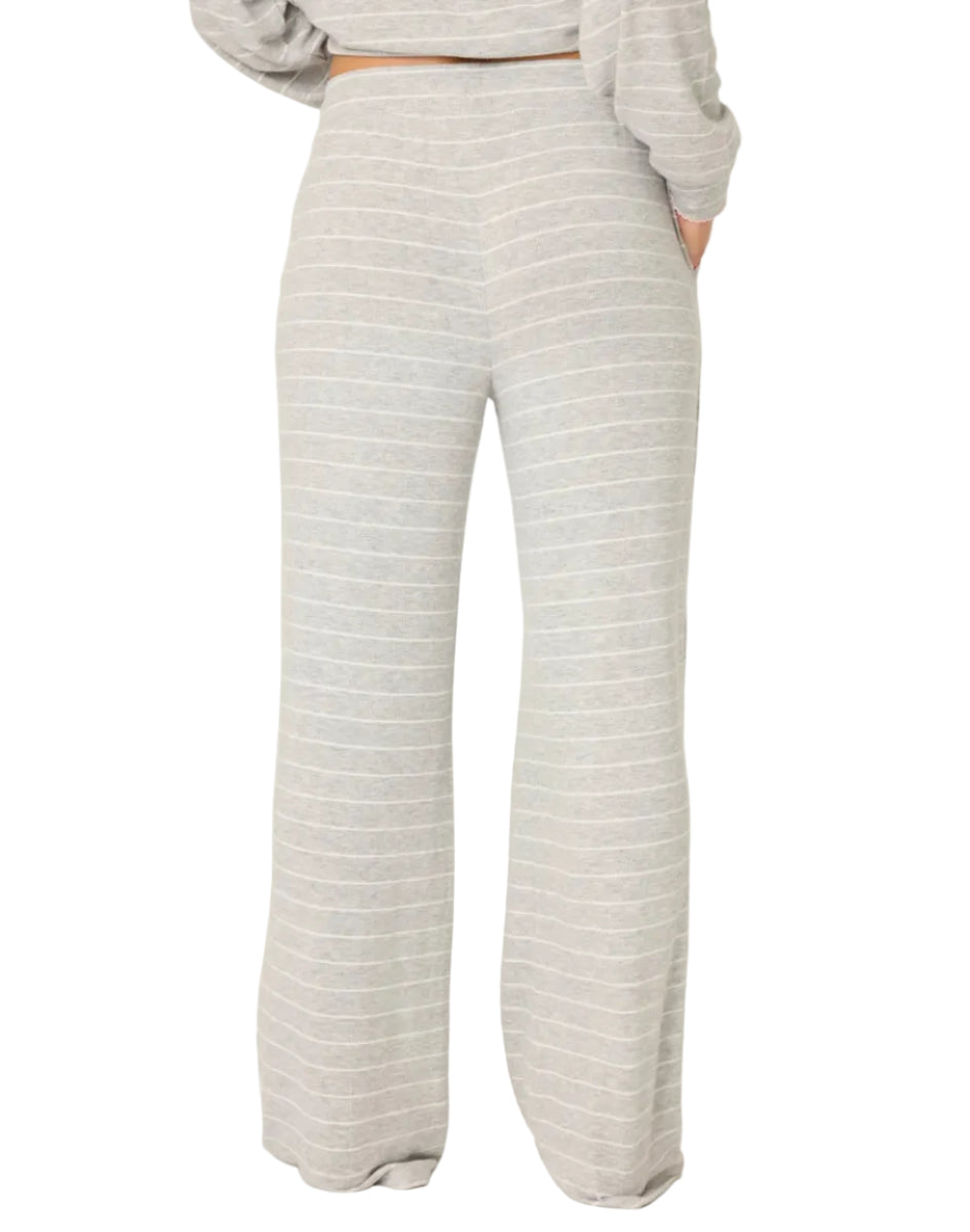 P.J. Salvage My Dog is My Valentine Striped Pants in Heather Grey Rear View