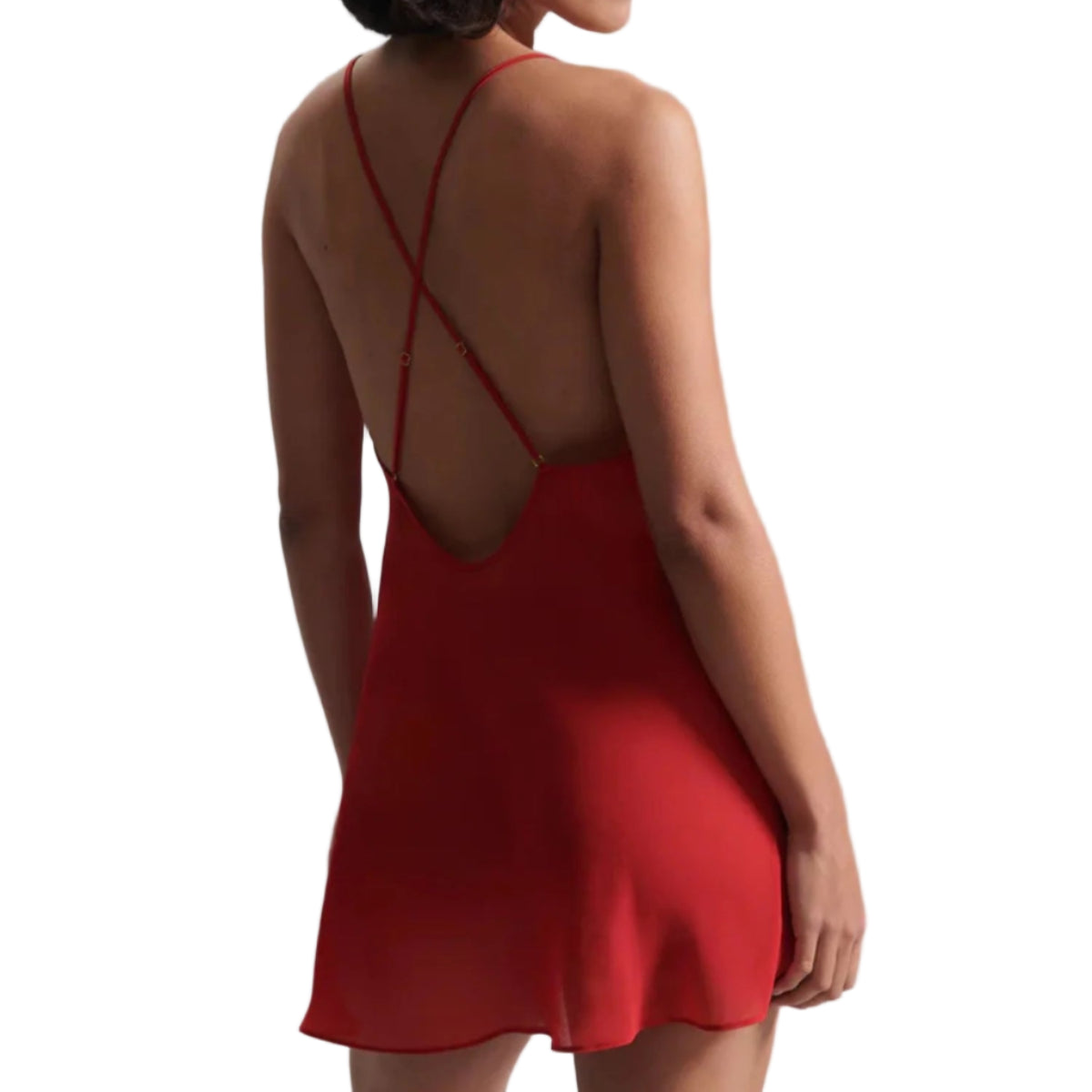 Bluebella Rosalie Short Chemise Slip in Red Back View