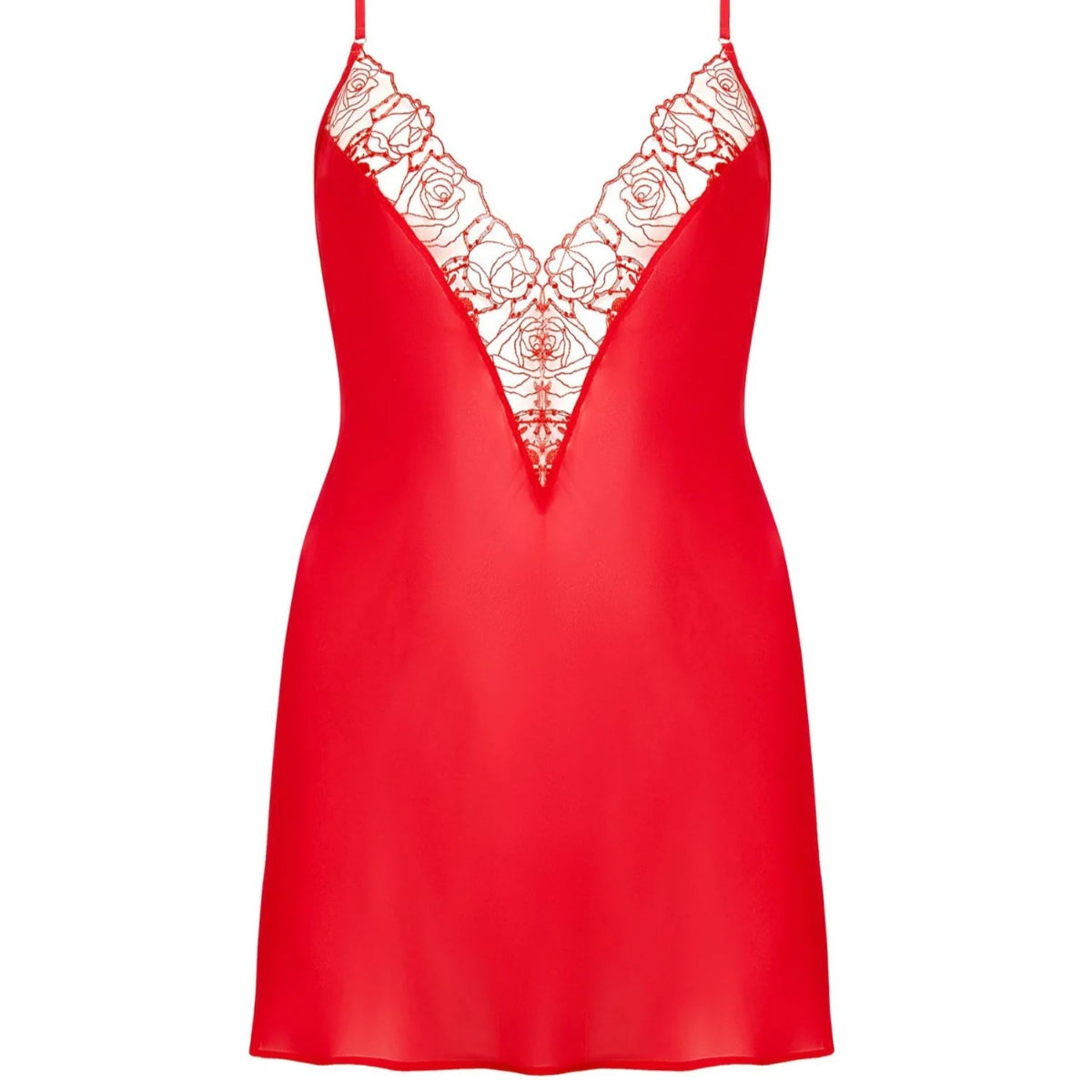 Bluebella Rosalie Short Chemise Slip in Red Stock View