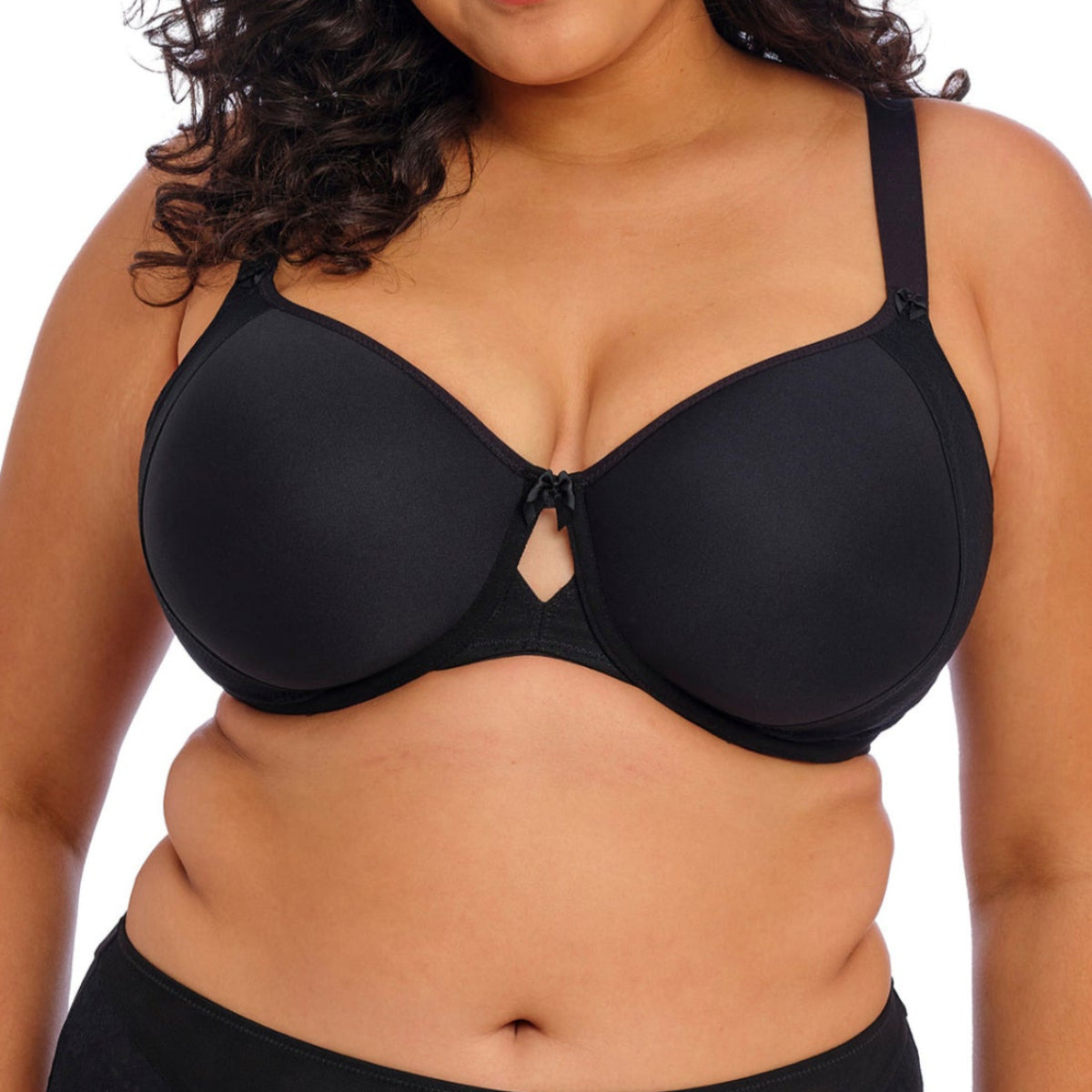 Elomi Nerina Underwire Moulded Spacer Bra in Black Front View