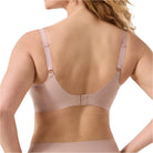 Model wearing Evelyn Bobbie Beyond Bra in Petal Drift Pink Back View