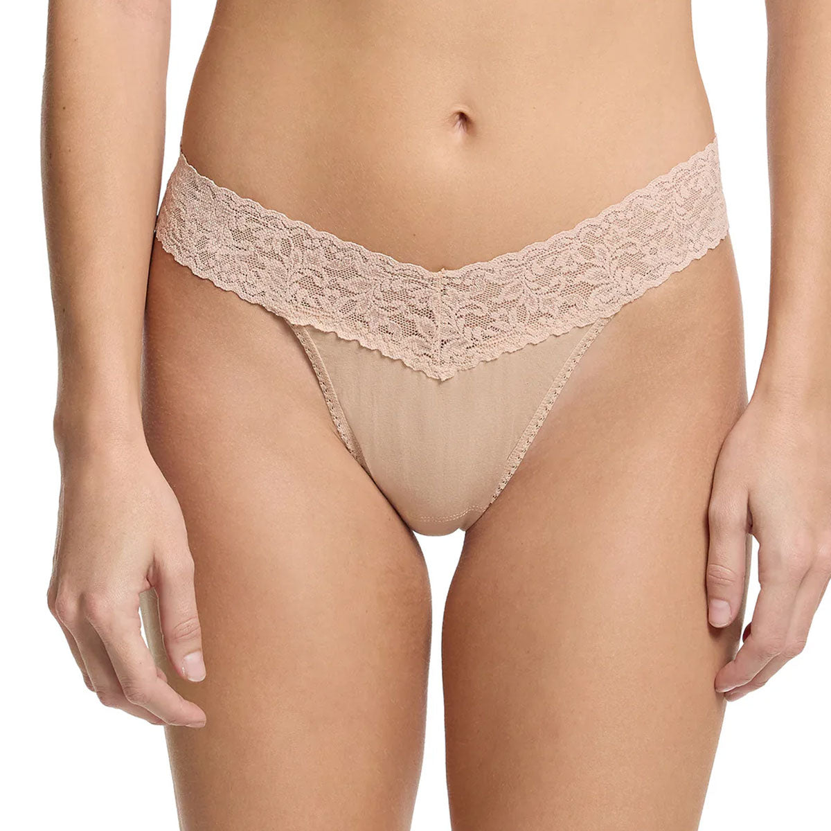 Hanky Panky 891801 Supima Cotton Original Rise Thong Chai Beige Panty