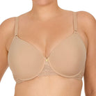 Natori Bliss Perfection Contour Underwire Bra in Cafe Beige Plus Size Front View