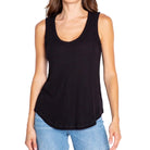 P.J. Salvage Textured Essentials Tank Top in Black Front View