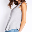 P.J. Salvage Textured Essentials Tank Top in Heather Grey Side View