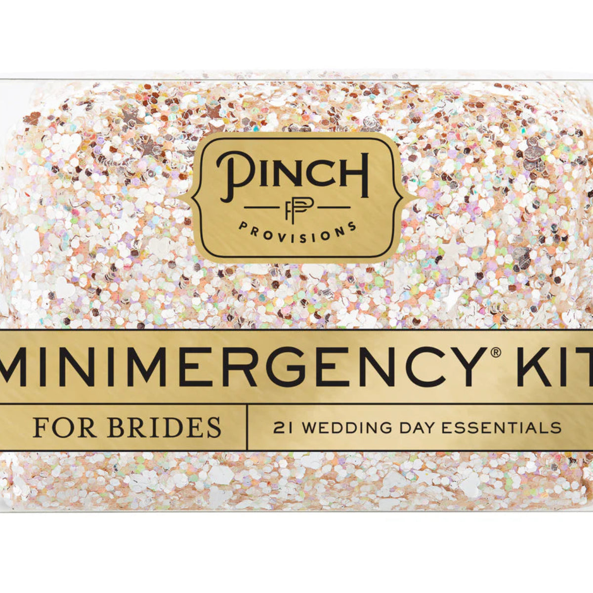Pinch Provisions Minimergency Kit for brides with glittery packaging