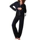 P.J. Salvage Modal Dreams 3 Piece Pajama Set in Black Side 2 View