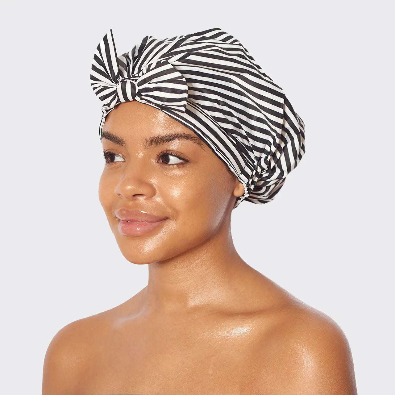 0835 Luxury Shower Cap | Stripe