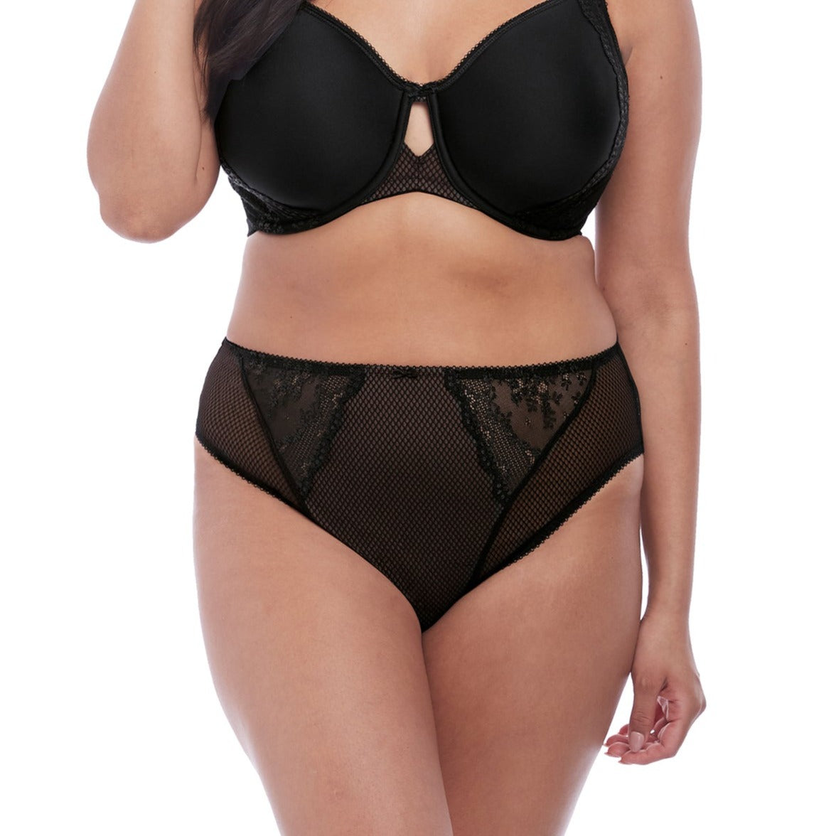 El4386BLK Charley High Leg Brief | Black