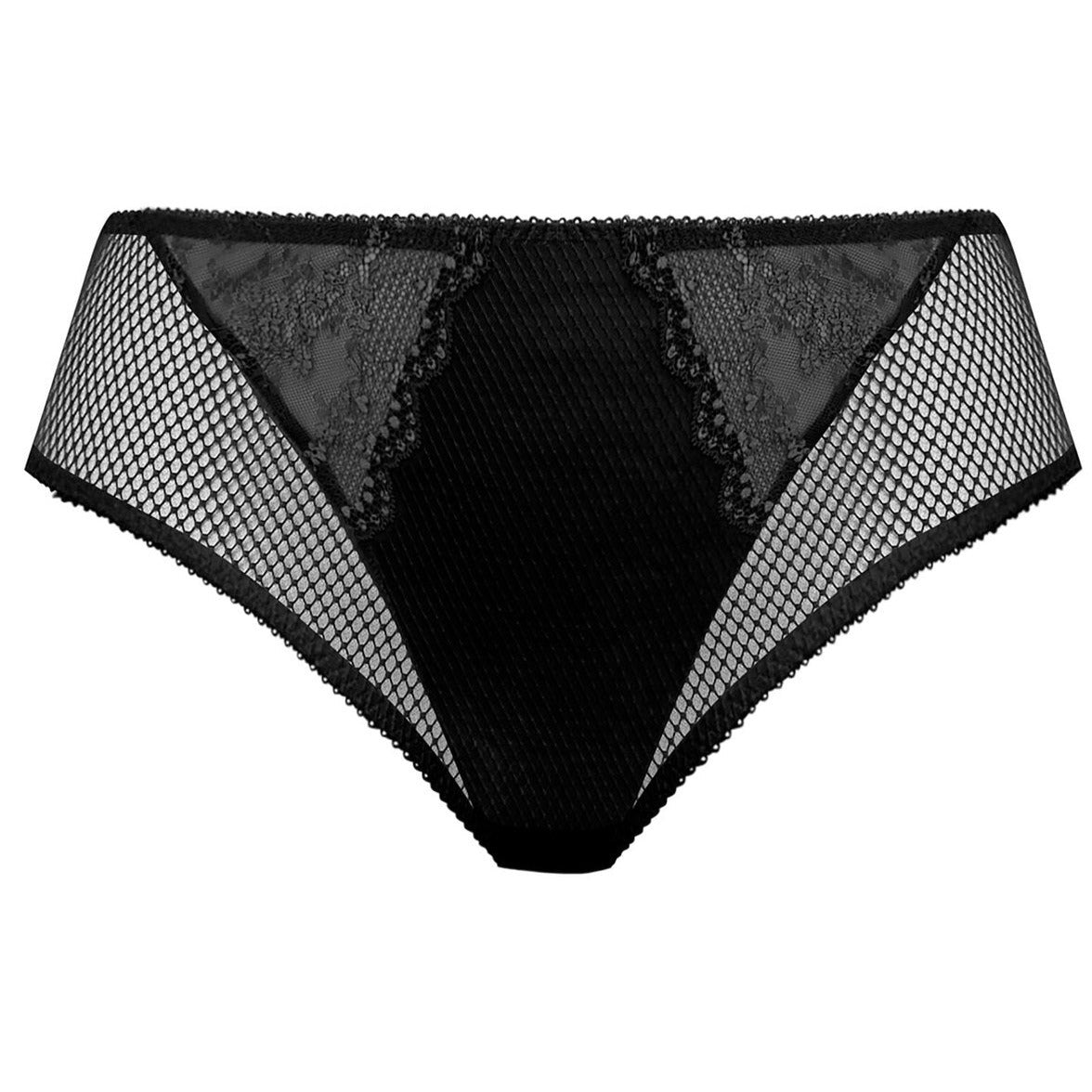 El4386BLK Charley High Leg Brief | Black