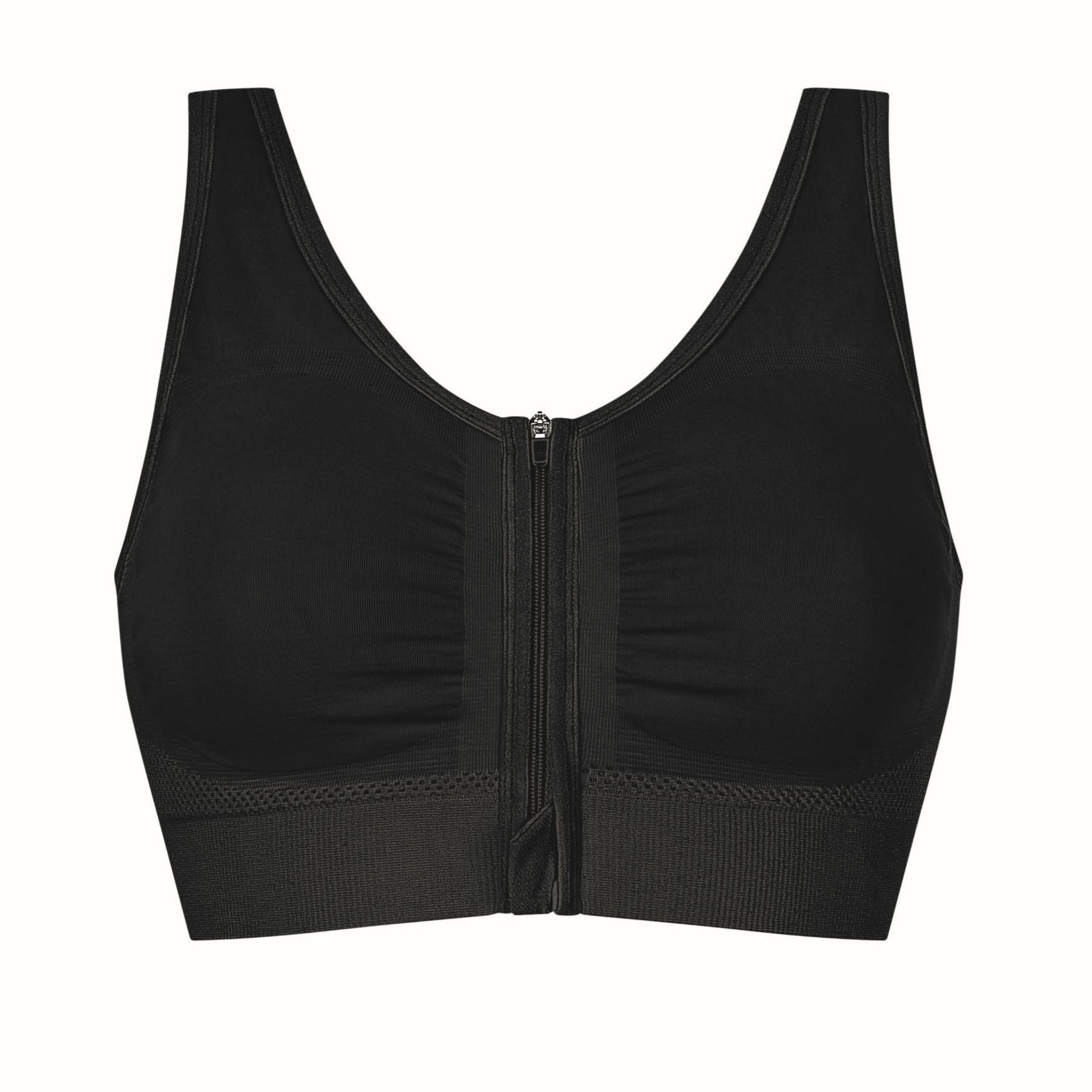 45014 Emilia Seamless Comfort Bra Zip | Black