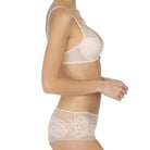 Natori Flora Contour Underwire T-Shirt Bra  and Panty in Cameo Rose & Cashmere Side View