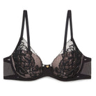 Natori Flora Contour Underwire T-Shirt Bra in Black & Light Mocha Stock View