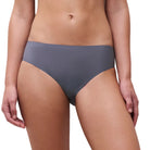 A model wearing a pair of medium gray high-waisted briefs, shown from the waist to the upper thighs against a plain light gray background.