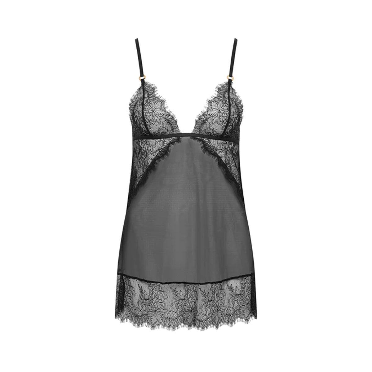 42179 Bluebella Peony Short Chemise and Thong Set | Black – Muse Intimates