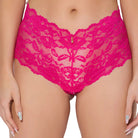 House of Desire Crotchless Cheeky Panty in Pink Dragon Front View