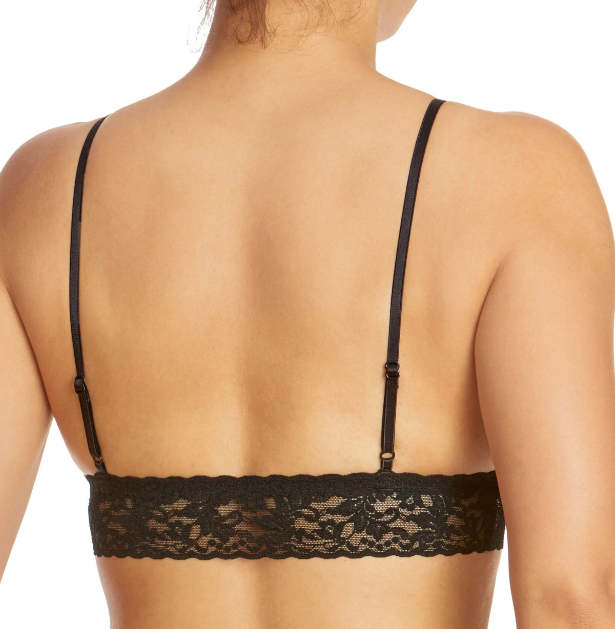 Black Signature padded triangle bralette in Hanky Panky Signature Lace