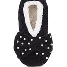 MZP06525-memoi-precious-pearls-chenille-bow-slippers-black-front