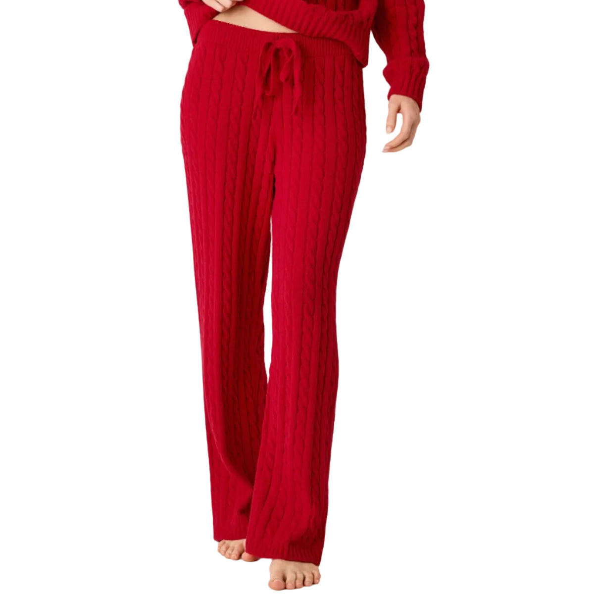 RACLP-pj-salvage-cozy-chenille-cable-knit-lounge-pants-jester-red-front