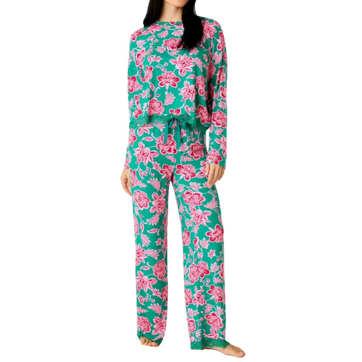 RAFFST3-pj-salvage-frosted-floral-dream-long-sleeve-pajama-set-ivy-pink-green-front