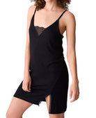 P.J. Salvage Lacey Basics Chemise in Black Side View