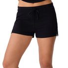 P.J. Salvage Lacey Basics Lounge Shorts in Black Front View
