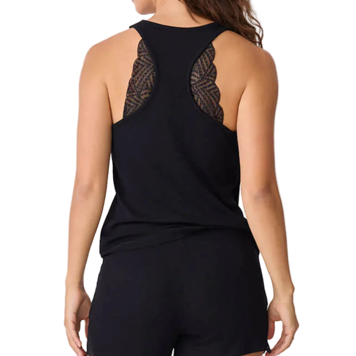P.J. Salvage Lacey Basics Tank Top in Black Rear View
