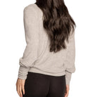 P.J. Salvage Textured Essentials Long Sleeve Top in Heather Grey Back View