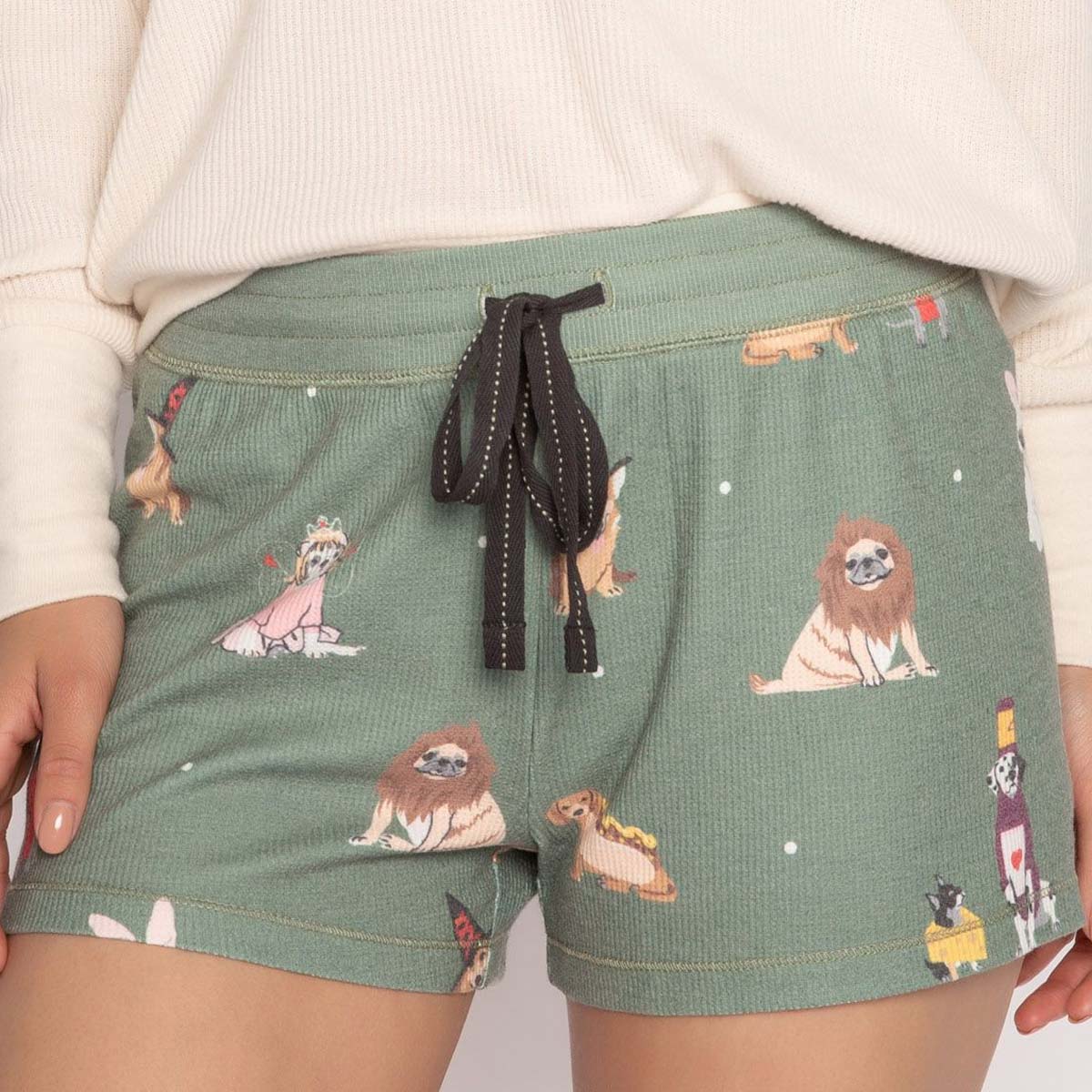 PJ Salvage My Dog Is My Boo Pajama Shorts | Olive