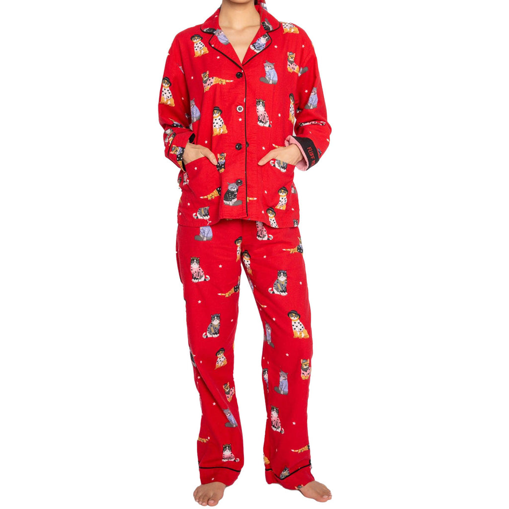 PJ Salvage Fluff You Flannel Pajama Set | Red