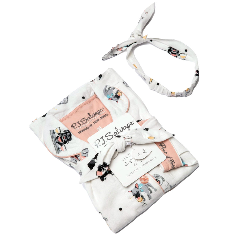PJ Salvage Pour It Forward Flannel Pajama Set | Ivory